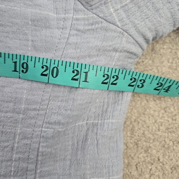 Madewell Linen And Cotton Windowpane Light Blue Jacket. Size 1X - Picture 12 of 13